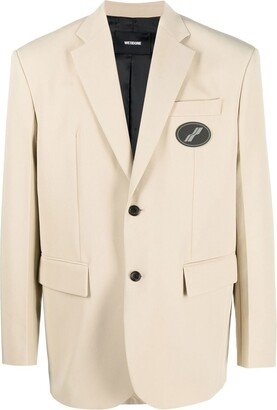 Notched-Lapel Single-Breasted Blazer-AN