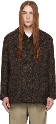 Brown Double-Breasted Blazer-AB