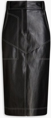 Faux leather midi pencil skirt