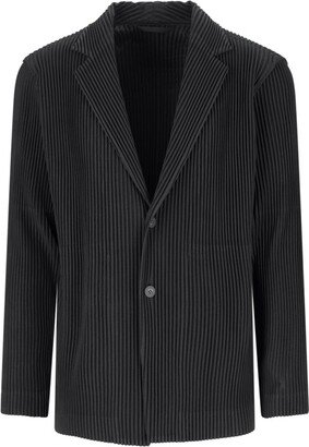 Homme Plissé Single Breasted Tailored Blazer
