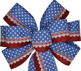 Patriotic Wired Wreath Bow