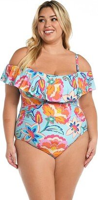 Breezy Beauty Off-the-Shoulder Ruffle Mio (Multi) Women's Swimwear