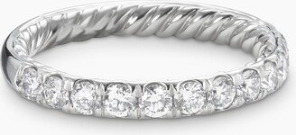 DY Eden Partway Band Ring in Platinum with Diamonds Women's Size 4.5