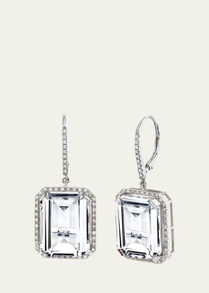 White Topaz and Diamond Portrait Earrings