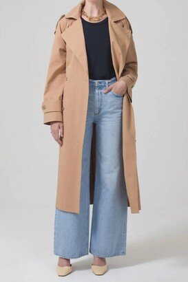 Isha Trench Coat In Khaki