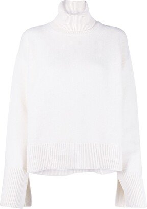 Ribbed-Knit Rollneck Wool Jumper