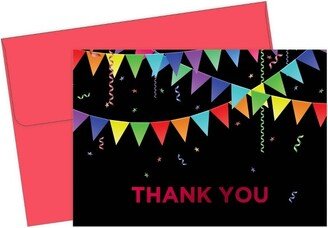 Great Papers! 50ct Rainbow Pennant Red Foil Thank You Note Card & Envelopes