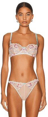 Pixie Embroidery Balconette Bra in Pink
