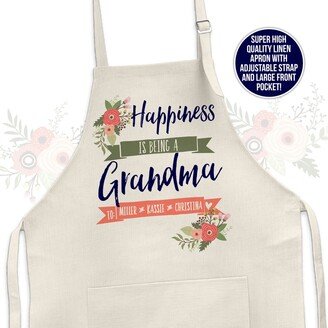 Grandma Apron Gigi Gift For Nana Meme Personalize With Grandkids Names Custom Mother's Day Apron-002