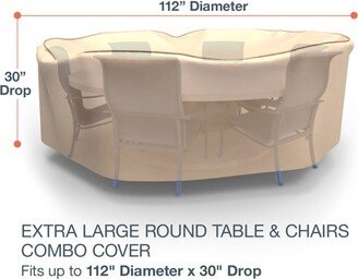 Budge StormBlock™ Savanna Tan Round Patio Table and Chairs Combo Cover Multiple Sizes