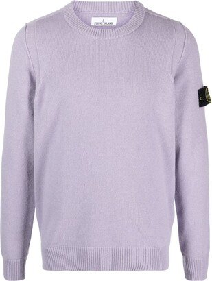 Compass-badge wool-blend jumper