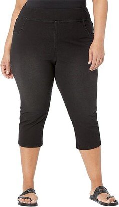 Plus Size Game Changing High-Rise Shorter Capris (Black) Women's Casual Pants