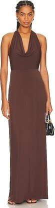 Cowl Halter Maxi Dress