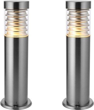 Loops 2 PACK Outdoor IP44 Bollard Light Marine Grade Steel Lamp Post Garden-AA