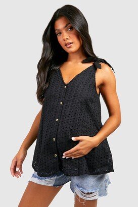 Maternity Broderie Tie Vest Top