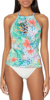 Tropical Flight High Neck Tankini Top (Multi) Women's Swimwear