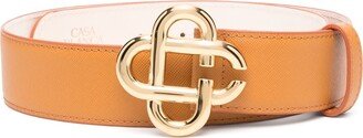 CC logo buckle leather belt