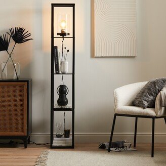 Dunelm Keates Shelved Floor Lamp Black