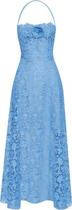 Guipure-Lace Silk Midi Dress