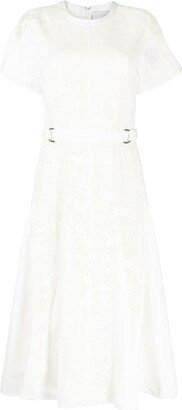 Lace-Panelled Cotton Midi Dress