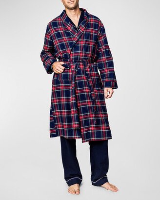 Men's Windsor Tartan Pajama Robe w/ Piping