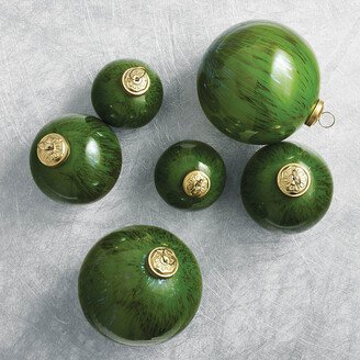 Marble Glass Ornaments, Set of Six