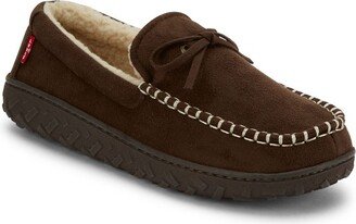 Kameron Microsuede Moccasin House Shoe Slippers, Brown, Size XXL