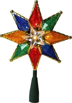 Northlight 8 Multi-Color Mosaic 8-Point Star Christmas Tree Topper - Clear Lights