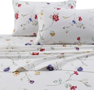 Flannel Floral Garden 170-gsm Cotton Extra Deep Pocket Printed Cal King Sheet Set