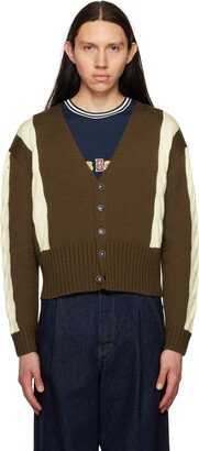 Brown & White Ski Cardigan