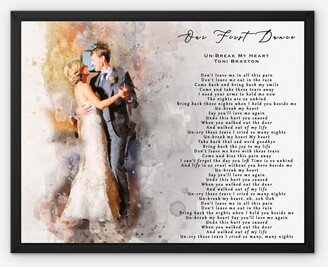 Wedding Song Lyrics From Photo, Personalized First Dance Favorite Song, 1st Anniversary Vow Art, Custom Framed Canvas Christmas Gift Art