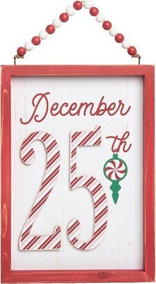 Wood 12.25 in. Multicolored Christmas Candy Cane Stripe Wall Decor