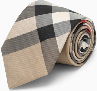Beige tie with Vintage Check motif