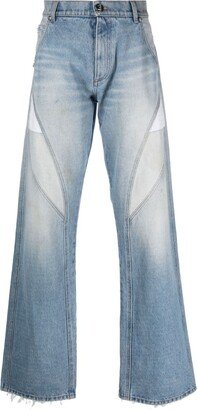 Exposed-Pocket Cotton Jeans