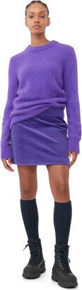 Purple Corduroy Mini Skirt