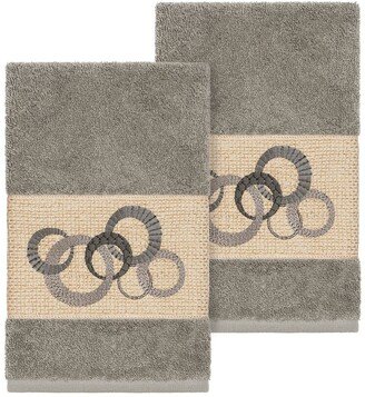 Annabelle Embellished Hand Towel - Set of 2 - Dark Grey