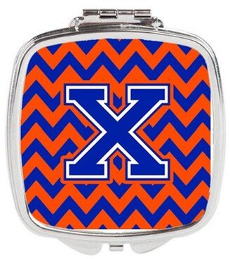 CJ1044-XSCM Letter X Chevron Orange & Blue Compact Mirror, 3 x 0.3 x 2.75 in.