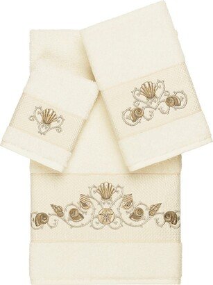 Bella 3-Piece Embellished Towel Set - Cream