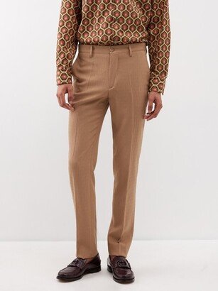 Wool-blend Jacquard Straight-leg Suit Trousers