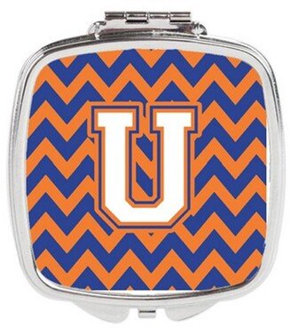 CJ1060-USCM Letter U Chevron Blue & Orange No.3 Compact Mirror