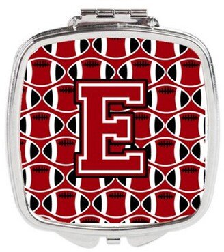 CJ1073-ESCM Letter E Football Red, Black & White Compact Mirror