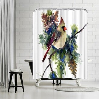 71 x 74 Shower Curtain, Caridnal Female by Suren Nersisyan