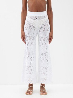 Simone Geometric-embroidery Cotton-blend Trousers