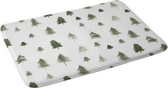 Gabriela Fuente Winter Forest Memory Foam Bath Mat Green