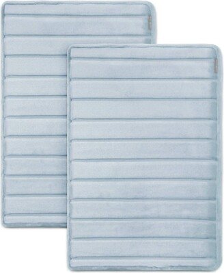 2pc Softlux Extra Thick Charcoal Infused Bath Mat - Microdry