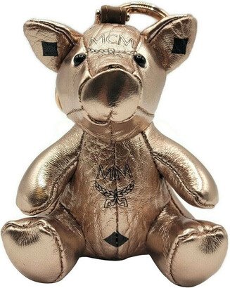 Champange Gold Metallic Visetos Pig Key Charm w/Clip