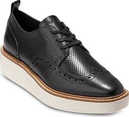 Women's Lace Up Platform Brogue Wingtip Oxford Flats