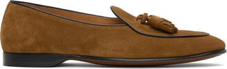 Tan Belvin Tassel Slippers