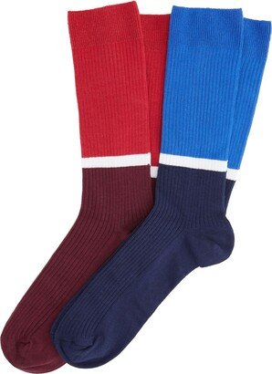 2 Pack Organic Cotton Bicolor Socks Socks & Hosiery Blue