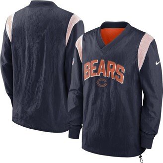 Men's Navy Chicago Bears Sideline Athletic Stack V-Neck Pullover Windshirt Jacket